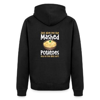 Kartoffelbrei Kartoffelpüree - Unisex Premium Bio Zip Hoodie - Schwarz - Hinten - Nico (187cm)