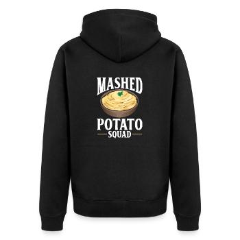 Kartoffelbrei Kartoffelpüree - Unisex Premium Bio Zip Hoodie - Schwarz - Hinten - Nico (187cm)
