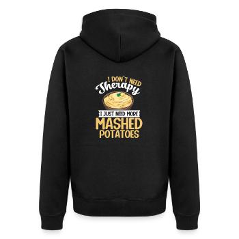 Kartoffelbrei Kartoffelpüree - Unisex Premium Bio Zip Hoodie - Schwarz - Hinten - Nico (187cm)