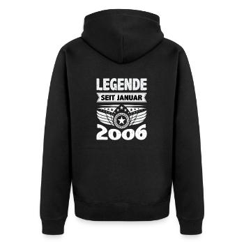January 2006 Legend for 18 years man woman - Unisex Premium Organic Zip Hoodie - black - Back - Nico (187cm)