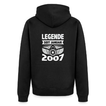 January 2007 Legend for 17 years man woman - Unisex Premium Organic Zip Hoodie - black - Back - Nico (187cm)
