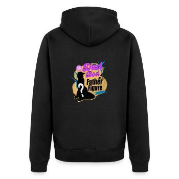 it's not a dad bod its a father figure - Unisex Premium Organic Zip Hoodie - black - Back - Nico (187cm)