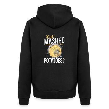 Kartoffelbrei Kartoffelpüree - Unisex Premium Bio Zip Hoodie - Schwarz - Hinten - Nico (187cm)