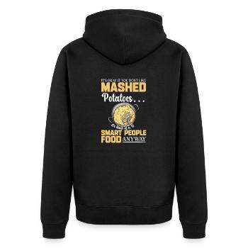 Kartoffelbrei Kartoffelpüree - Unisex Premium Bio Zip Hoodie - Schwarz - Hinten - Nico (187cm)