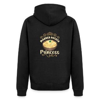 Kartoffelbrei Kartoffelpüree - Unisex Premium Bio Zip Hoodie - Schwarz - Hinten - Nico (187cm)