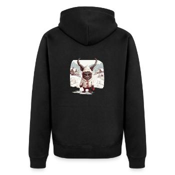 Krampus mask | Krampus costume | Germanic - Unisex Premium Organic Zip Hoodie - black - Back - Nico (187cm)