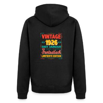 Janvier 1926 Vintage Fantastique 98 Ans Homme - Veste à capuche bio Premium Unisexe - noir - Dos - Nico (187cm)