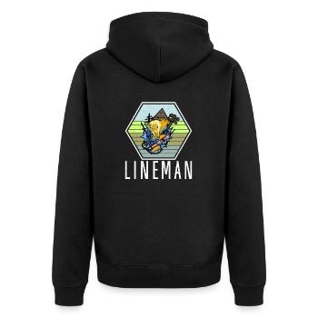 Monteur de lignes, électricien, technicien en éclairage, lampe Profession - Veste à capuche bio Premium Unisexe - noir - Dos - Nico (187cm)
