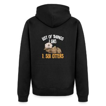 Loutre de mer - Veste à capuche bio Premium Unisexe - noir - Dos - Nico (187cm)