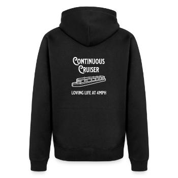 Continuous Cruiser Canal Narrowboat Gift - Unisex Premium Organic Zip Hoodie - black - Back - Nico (187cm)