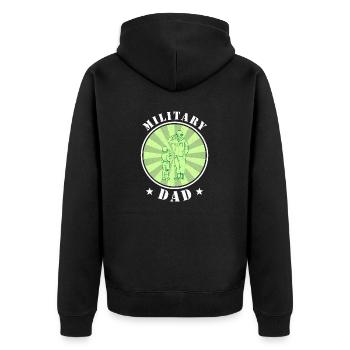 Papa Papa Fête des pères Soldat militaire - Veste à capuche bio Premium Unisexe - noir - Dos - Nico (187cm)