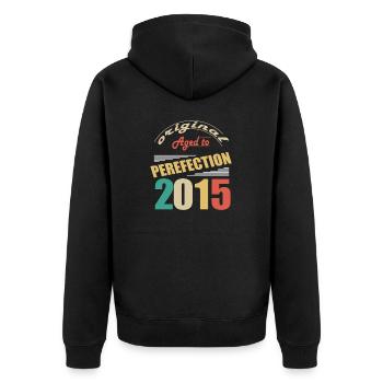 J’ai 9 ans | Je suis né en 2015 - birth - Veste à capuche bio Premium Unisexe - noir - Dos - Nico (187cm)