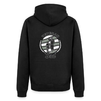 Vétéran Papa Papa Père Enfants Militaire Soldat - Veste à capuche bio Premium Unisexe - noir - Dos - Nico (187cm)