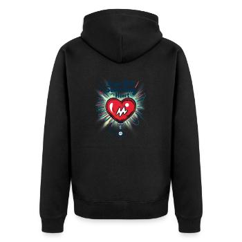 Célibataire! Pas de recherche - Veste à capuche bio Premium Unisexe - noir - Dos - Nico (187cm)