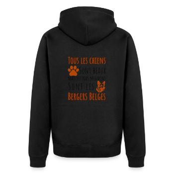 Cadeau chien, berger belge, les plus mignons. - Veste à capuche bio Premium Unisexe - noir - Dos - Nico (187cm)