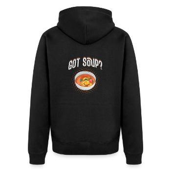 Got Soup? Meal Food Bowl - Unisex Premium Bio Zip Hoodie - Schwarz - Hinten - Nico (187cm)