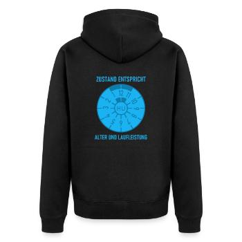 HU - Condition corresponds to age and mileage - Unisex Premium Organic Zip Hoodie - black - Back - Nico (187cm)
