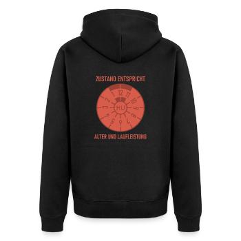 HU - Condition corresponds to age and mileage - Unisex Premium Organic Zip Hoodie - black - Back - Nico (187cm)