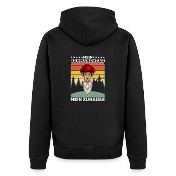 Ma Forêt-Noire, ma forêt natale - Veste à capuche bio Premium Unisexe - noir - Dos - Nico (187cm)