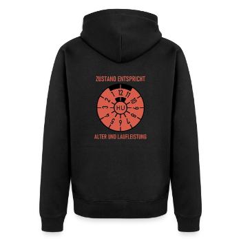 HU - Condition corresponds to age and mileage - Unisex Premium Organic Zip Hoodie - black - Back - Nico (187cm)