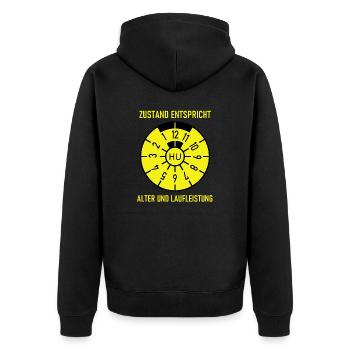 HU - Condition corresponds to age and mileage - Unisex Premium Organic Zip Hoodie - black - Back - Nico (187cm)