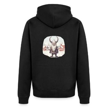 Krampus mask costume Kramperl evil Santa Claus - Unisex Premium Organic Zip Hoodie - black - Back - Nico (187cm)