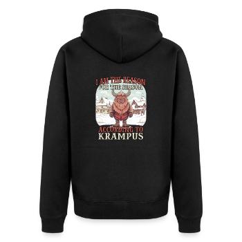 Krampus T | Krampus costume | Bad Santa Claus - Unisex Premium Organic Zip Hoodie - black - Back - Nico (187cm)