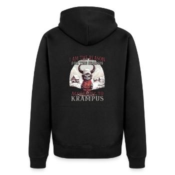 Krampus T Böser Weihnachtsmann Kramperl Krampus - Unisex Premium Bio Zip Hoodie - Schwarz - Hinten - Nico (187cm)
