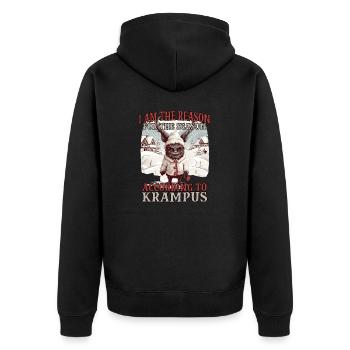 Krampus Maske | Krampus Kostüm | Germanisches - Unisex Premium Bio Zip Hoodie - Schwarz - Hinten - Nico (187cm)
