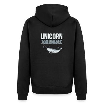 Narval Licorne Baleine - Veste à capuche bio Premium Unisexe - noir - Dos - Nico (187cm)