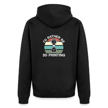 3D Printer 3D Printing - Unisex Premium Organic Zip Hoodie - black - Back - Nico (187cm)