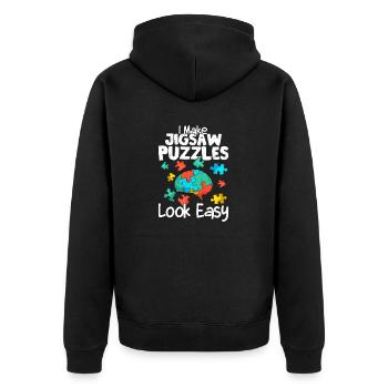 Je fais en sorte que les puzzles aient l’air faciles à résoudre - Veste à capuche bio Premium Unisexe - noir - Dos - Nico (187cm)