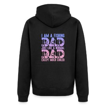 fisch, fisch, angeln, see, meer, angeln, fauna, exotisch - Unisex Premium Bio Zip Hoodie - Schwarz - Hinten - Nico (187cm)