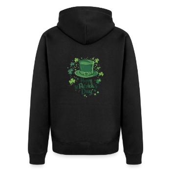 Emerald Top Hat - Unisex Premium Organic Zip Hoodie - black - Back - Nico (187cm)