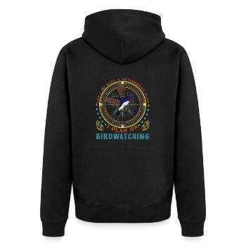 Yep I do have a retirement plant birdwatching - Unisex Premium Bio Zip Hoodie - Schwarz - Hinten - Nico (187cm)