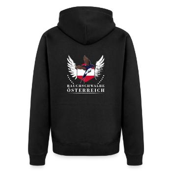 Hirondelle rustique Autriche drapeau oiseau - Veste à capuche bio Premium Unisexe - noir - Dos - Nico (187cm)