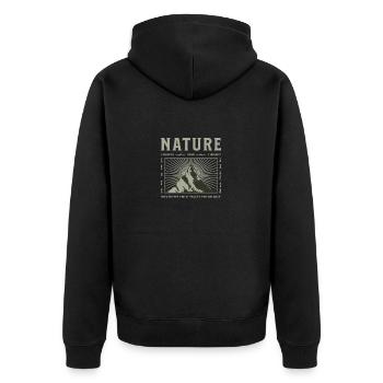 Nature Outdoors Therapy Mountains Walker Climber - Unisex Premium Organic Zip Hoodie - black - Back - Nico (187cm)