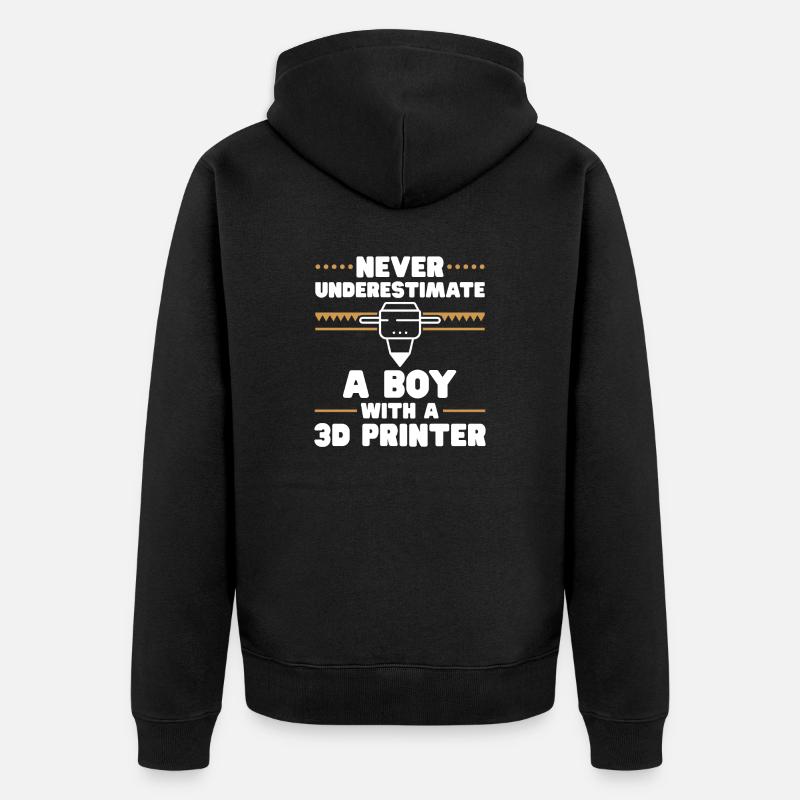 3D Printer 3D Printing - Unisex Premium Organic Zip Hoodie - black