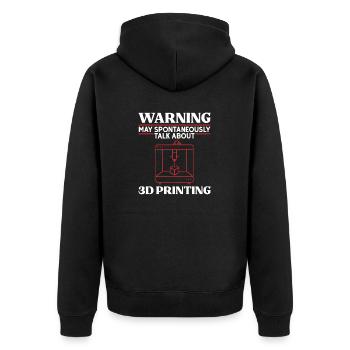 Imprimante 3D Impression 3D - Veste à capuche bio Premium Unisexe - noir - Dos - Nico (187cm)