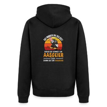Greifvögel Vogelart Raubvogel Aasgeier - Unisex Premium Bio Zip Hoodie - Schwarz - Hinten - Nico (187cm)