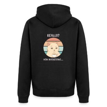 Chat Ennuyé Boire Café Sarcastique Travail Travail - Veste à capuche bio Premium Unisexe - noir - Dos - Nico (187cm)