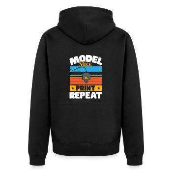 3D Printer 3D Printing - Unisex Premium Organic Zip Hoodie - black - Back - Nico (187cm)