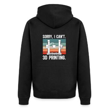 3D Printer 3D Printing - Unisex Premium Organic Zip Hoodie - black - Back - Nico (187cm)