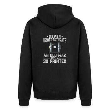 3D Printer 3D Printing - Unisex Premium Organic Zip Hoodie - black - Back - Nico (187cm)