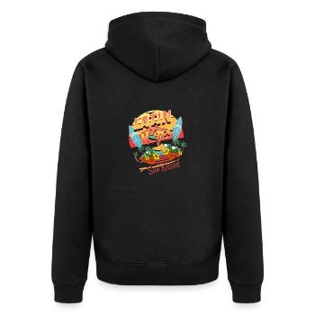 Latin Tropical Beach Summer Waves Sunny Vacation - Unisex Premium Bio Zip Hoodie - Schwarz - Hinten - Nico (187cm)