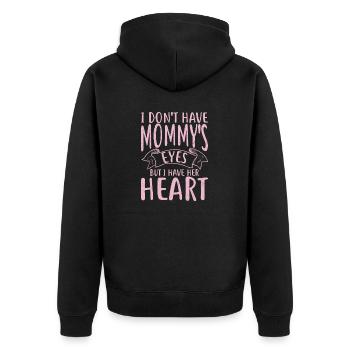 Je n’ai pas les yeux de maman #Adoption la publicité familiale de jour - Veste à capuche bio Premium Unisexe - noir - Dos - Nico (187cm)
