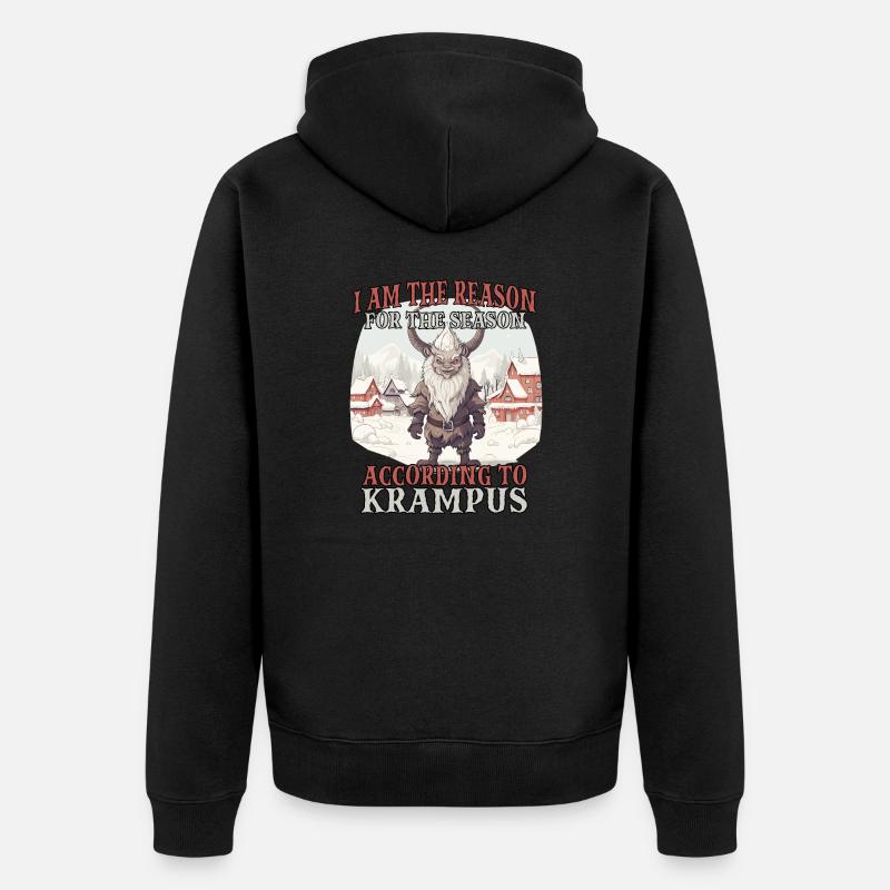 Père Noël démoniaque Kramperl Krampus - Veste à capuche bio Premium Unisexe - noir