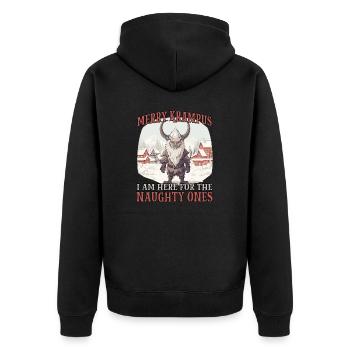 Kawaii Krampus T Costume de Père Noël méchant - Veste à capuche bio Premium Unisexe - noir - Dos - Nico (187cm)