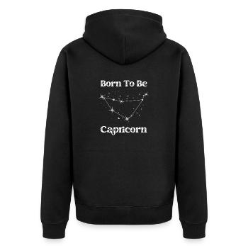 Né pour être Signe Capricorne de l’astrologie du zodiaque - Veste à capuche bio Premium Unisexe - noir - Dos - Nico (187cm)
