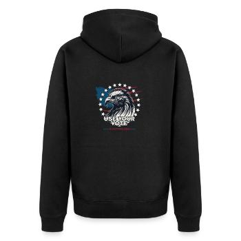 USA Elections 2024 Bald Eagle Vote For Freedom - Unisex Premium Organic Zip Hoodie - black - Back - Nico (187cm)